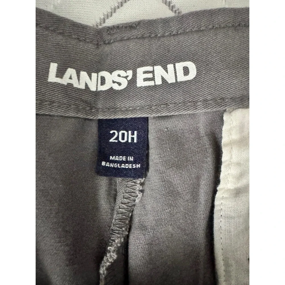 NWT‎ Lands' End Boy's School Uniform Chino Shorts Cadet Gray 20H Plain Front